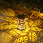 Upload the image to the gallery viewer: Solar Lantern LED Leaf Pattern
