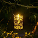 Upload the image to the gallery viewer: Solar Lantern LED Leaf Pattern
