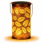 Upload the image to the gallery viewer: Solar Lantern LED Leaf Pattern
