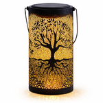 Upload the image to the gallery viewer: Solar LED Tree of Life Lantern
