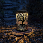 Upload the image to the gallery viewer: Solar LED Tree of Life Lantern
