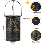 Upload the image to the gallery viewer: Solar LED Tree of Life Lantern

